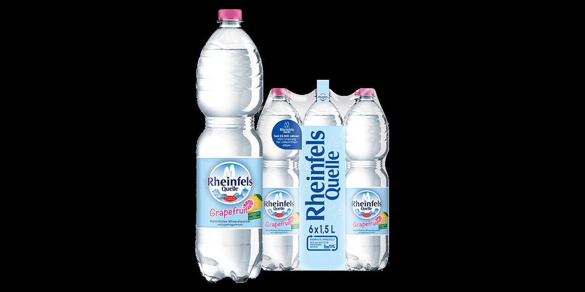 Pack mit 6 Flaschen Rheinfels Quelle Grapefruit in 1,5 L PET-Einweg