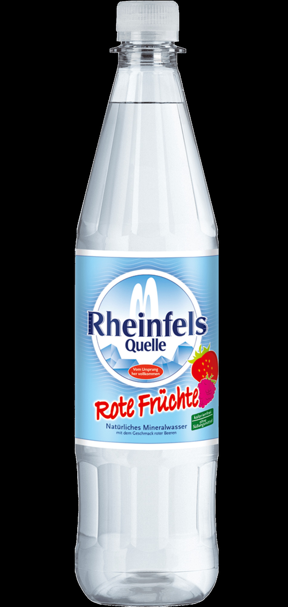 Eine Flasche Rheinfels Quelle Rote Früchte in 0,75 L PET Mehrweg