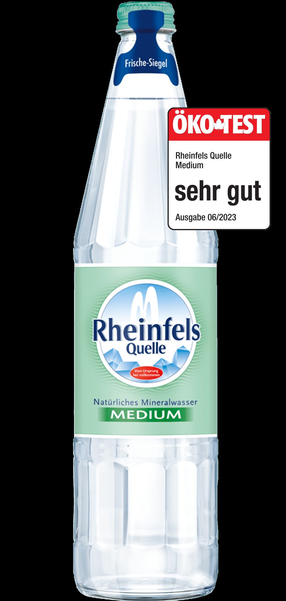 Rheinfels Quelle Medium in der Glasflasche